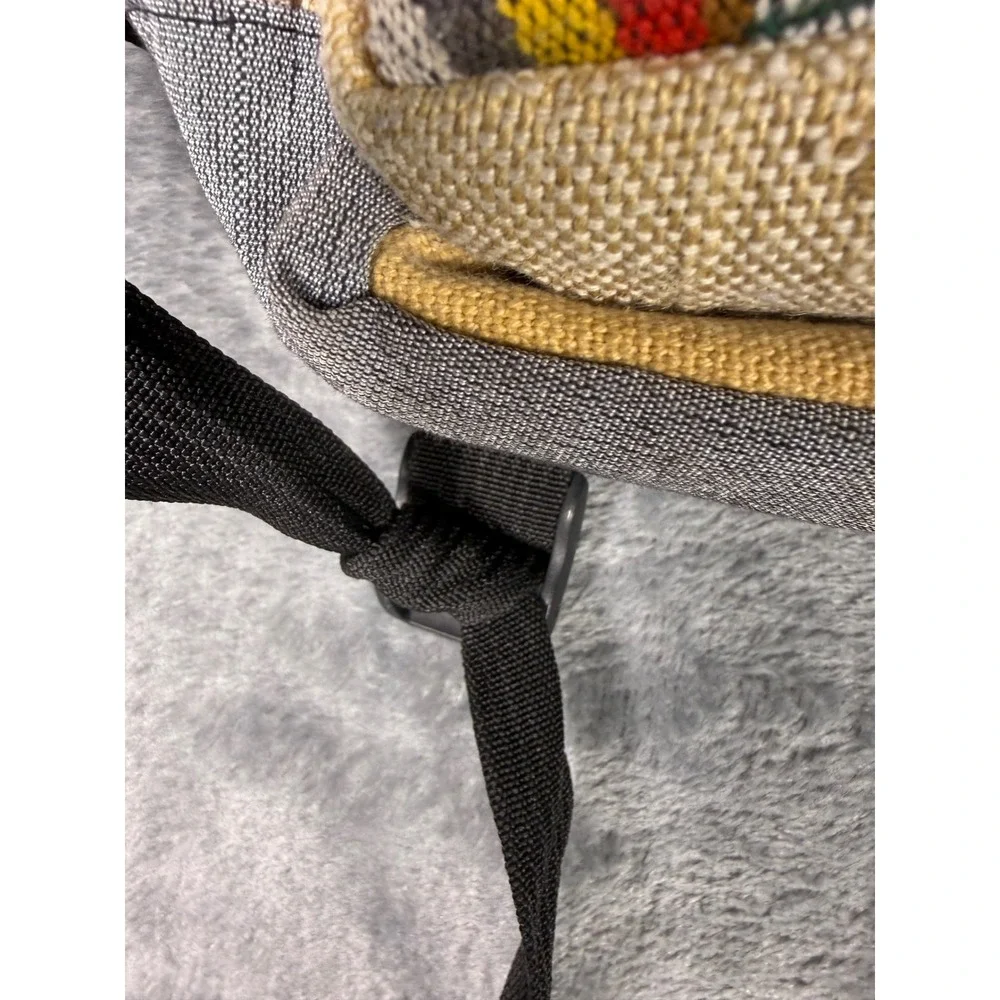Himalayan Hemp Woven Boho Backpack Made in Nepal Tan Grey Multicolor